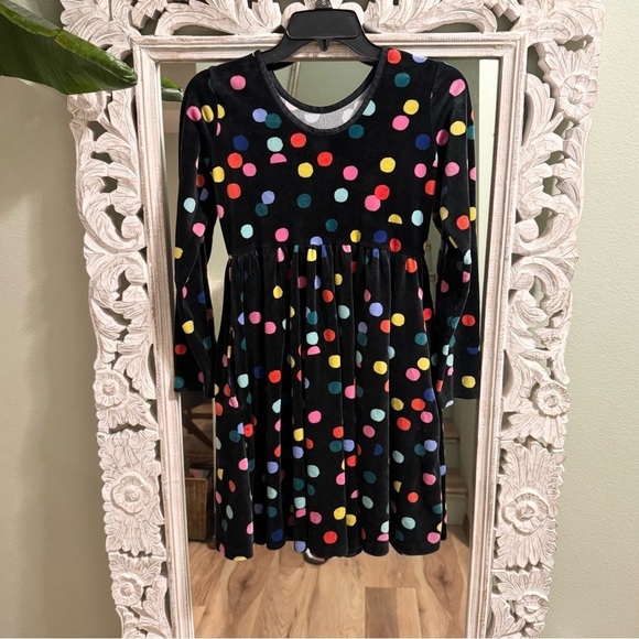 Girls Hanna Anderson Velvet Dot dress in size 12 - Picture 5 of 8